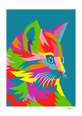 Colorful Cat pop art wpap 01