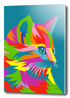 Colorful Cat pop art wpap 01