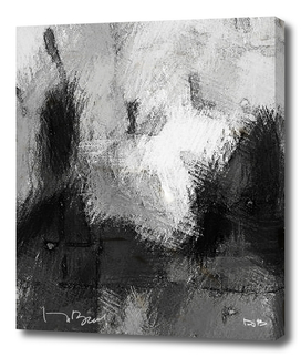 An Abstract Sketch of Five Pears in Black and White