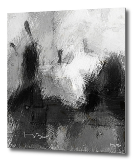 An Abstract Sketch of Five Pears in Black and White