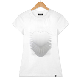 heart symbol extruded from white cloth