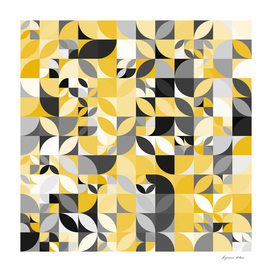 Yellow and Black Leaf Floral Art