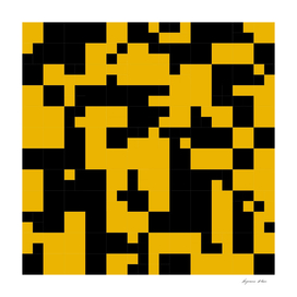 Yellow and Black Pixel Art Pattern