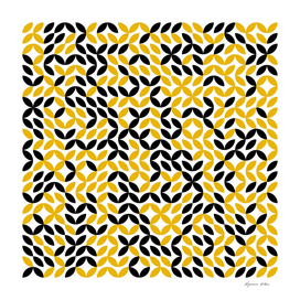 Yellow and Black Leaves Pattern
