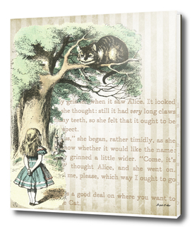 Wonderland Alice & Cat Collage
