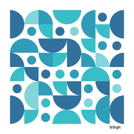 Funky retro pattern 70s style - turquoise and blue