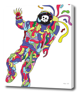 Death Astronaut Colorful Abstract Art