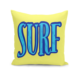 Blue and Yellow Surf Typography