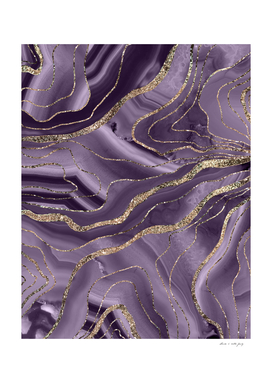 Lavender Agate Gold Glitter Glam #1 (Faux Glitter) #marble