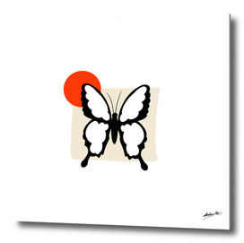 Butterfly with orange dot