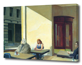Jason Vorhees in Hopper's Sunlight in a Cafeteria