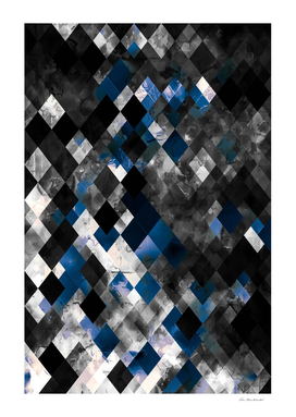 geometric square pixel pattern abstract in blue and black