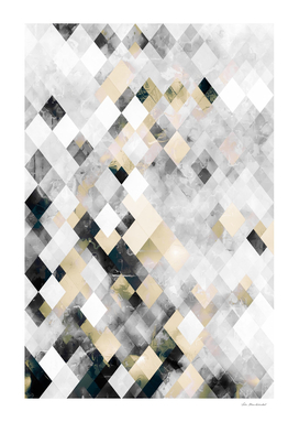 geometric square pixel pattern abstract art in brown black
