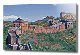 China Great Wall Artistic Illustration Chapped Paint