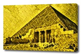 Egypt Pyramids Artistic Illustration Gold Floor Style