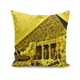 Egypt Pyramids Artistic Illustration Gold Floor Style