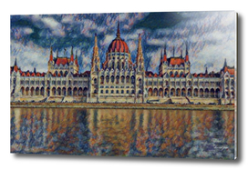 Hungary Parliament Building Artistic Illustration Env