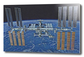 International Space Station Artistic Illustration Voi