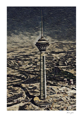 Iran Milad Tower Artistic Illustration Floor Stones S