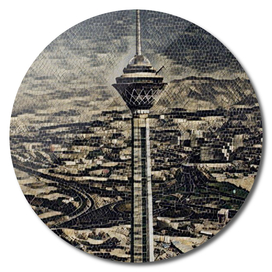 Iran Milad Tower Artistic Illustration Floor Stones S