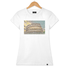 Italy Colosseum Artistic Illustration Colored Slits S