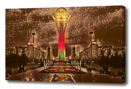 Kazakhstan Bayterek Tower Artistic Illustration Spark