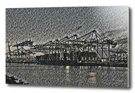Netherlands Rotterdam Harbour Artistic Illustration B
