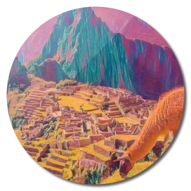 Peru Machu Picchu Artistic Illustration Acid Acrylic