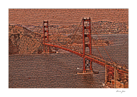 Usa Golden Gate Bridge Artistic Illustration Wall Sty