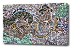 Aladdin and Jasmine Happy Artistic Illustration Carpe