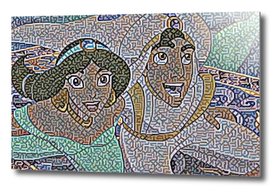 Aladdin and Jasmine Happy Artistic Illustration Carpe