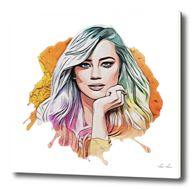 Amber Heard Juice Rainbow Portrait Stylish Blonde Gir