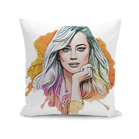 Amber Heard Juice Rainbow Portrait Stylish Blonde Gir