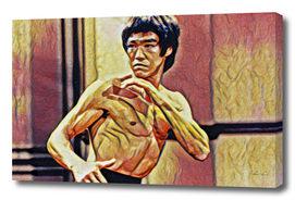 Bruce Lee Fighting Artistic Illustration Red Dragon S