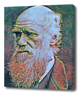 Charles Darwin Portrait Artistic Illustration Chapped