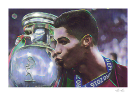 Cristiano Ronaldo Winner Artistic Illustration Lens F