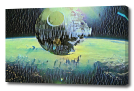 Death Star Floating Artistic Illustration Tragedy Sty