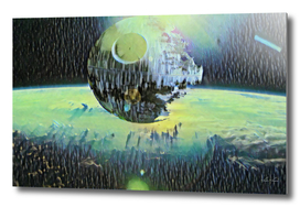 Death Star Floating Artistic Illustration Tragedy Sty