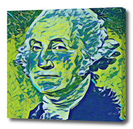 George Washington Artistic Illustration Green Banknot