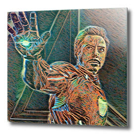 Iron Man Tony Stark Artistic Illustration Wires Style