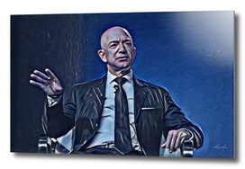 Jeff Bezos Talking Artistic Illustration Deep Blue St