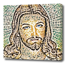 Jesus Artistic Illustration Colored Slits Style