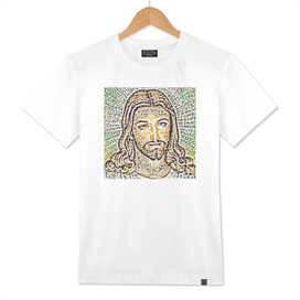 Jesus Artistic Illustration Colored Slits Style