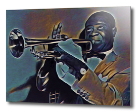 Louis Armstrong Artistic Illustration Blues Style