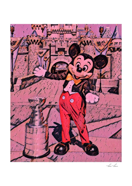 Mickey Mouse Artistic Illustration Pink Wad Style
