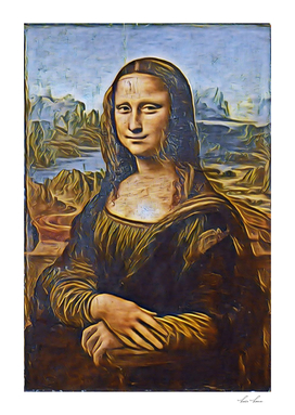 Mona Lisa Gioconda Artistic Illustration Gold Wires S