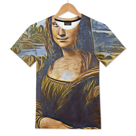 Mona Lisa Gioconda Artistic Illustration Gold Wires S