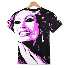 Sophia Loren Pixel Art Retro Purple Lady Elegant