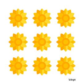 Sunflower geometric art floral pattern