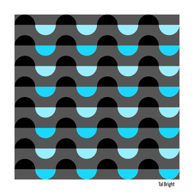 Mid century modern abstract waves geometric art